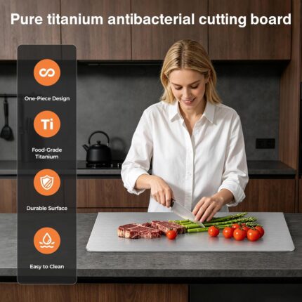 Pure Titanium Cutting Board, Double-Sided 16×12 in - detail 1