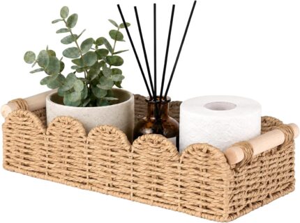Scalloped Toilet Paper Storage Basket