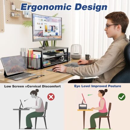 2-Tier Monitor Stand Desk Organizer - detail 1