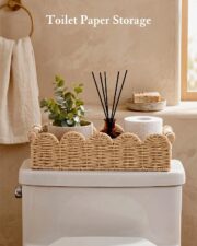 Scalloped Toilet Paper Storage Basket - detail 1