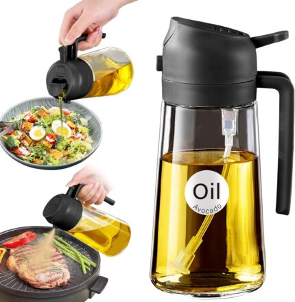 2-in-1 Glass Olive Oil Sprayer, 16 oz