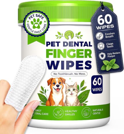 Dog Dental Finger Wipes, 50 Count