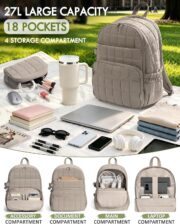 15.6" Quilted Travel Laptop Backpack - detail 2