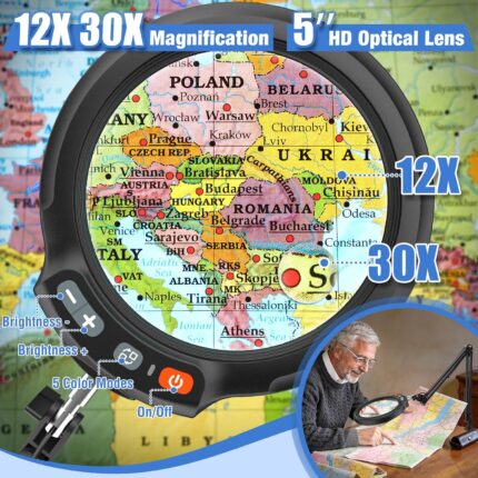 LED Magnifying Desk Lamp with Clamp - detail 1