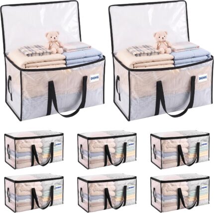 8-Pack Clear Heavy-Duty Moving Bags