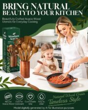 7-Piece Acacia Wood Utensil Set - detail 1